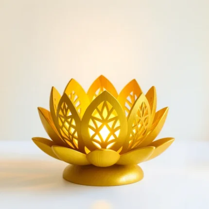 Decorative Lotus Tealight Candle Holder | Modern Lotus Lamp for Home Decor