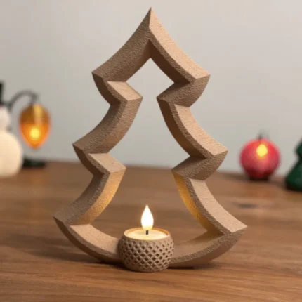 Modern Christmas Tree Candle Holder | Decorative Tealight Stand for Festive Home Decor