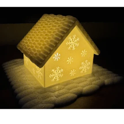 Snowflake House LED Night Lamp | Decorative Winter Ambient Light for Home Decor