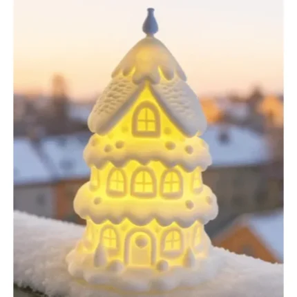Snow House LED Night Lamp | Decorative Winter Ambient Light for Home Decor