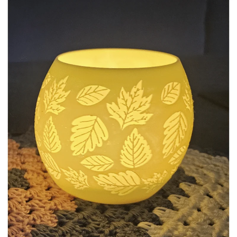 Leaf Pattern LED Candle Lamp | Decorative Ambient Night Light for Home Decor