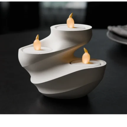 Swirl LED Tea Light Holder for Home Decor and Office Spaces