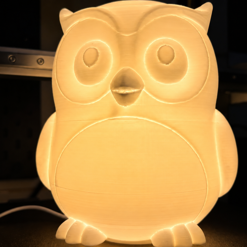 17cm (3) Owl Lamp Warm White LED Night Light for Kids Bedroom Table Decor Cute 3D Printed Owl Mood Lamp for Home Office Study Desk Nursery Room Gift - Image 1