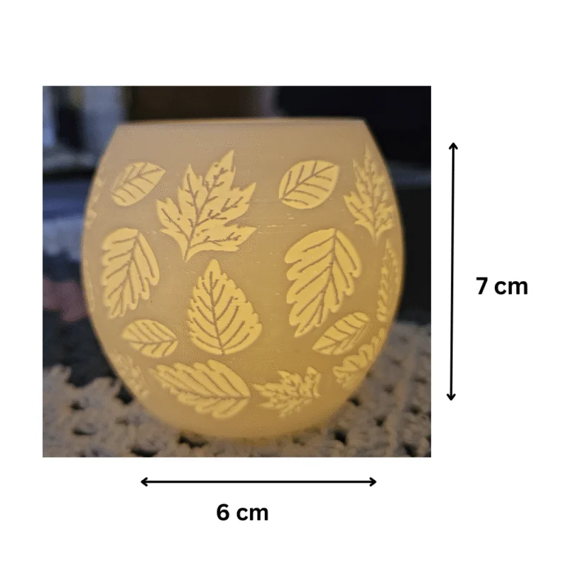 Leaf Pattern LED Candle Lamp | Decorative Ambient Night Light for Home Decor