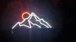 Modern Mountain Neon Wall Light – Geometric LED Night Lamp for Room Décor