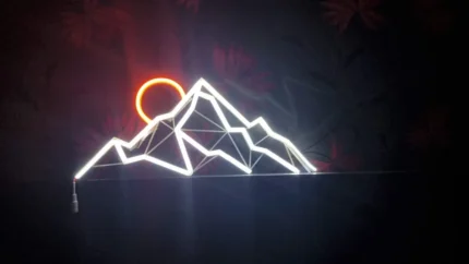 Modern Mountain Neon Wall Light – Geometric LED Night Lamp for Room Décor
