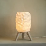 Modern Triangle Displaced LED Table Lamp for Bedroom Decor | Minimalist Artistic Bedside Lamp | Ambient Designer Light for Home & Office