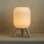 Modern Diamond Small LED Table Lamp for Bedroom Decor | Minimalist Geometric Bedside Lamp | Ambient Designer Light for Home & Office