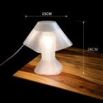 Modern Frosted White Mushroom Table Lamp for Bedroom Living Room Desk Decor | Minimalist Transparent White Ambient Night Light | Contemporary USB Decorative Bedside Lamp for Home Office Cafe Gift - Image 2