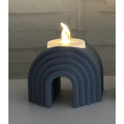 Modern Rainbow Candle Holder Showpiece, Minimal Arch Home Decor, LED Tea Light Stand, Aesthetic Table Decoration for Living Room Bedroom