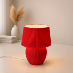 Modern Warm White Table Lamp for Bedroom Living Room Desk Decor Ribbed Minimalist LED Night Lamp Decorative Bedside Lamp for Home Office Café Gift - Image 5