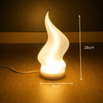 Modern Flame Shape LED Lamp Shade Warm White Decorative Table Lamp Cover for Bedroom Living Room Night Light Home Decor USB LED Lampshade Minimalist Ambient Lighting Gift for Kids Adults Office Desk Decoration - Image 2