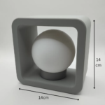 Designer Framed Ball Lamp Modern Minimalist LED Table Lamp for Bedroom Living Room Office Desk Decorative Night Light Premium Square Frame Ambient Bedside Lamp for Home Decor and Gifting - Image 2