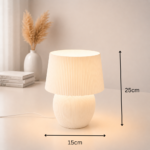 Modern Warm White Table Lamp for Bedroom Living Room Desk Decor Ribbed Minimalist LED Night Lamp Decorative Bedside Lamp for Home Office Café Gift - Image 2