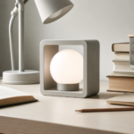 Designer Framed Ball Lamp Modern Minimalist LED Table Lamp for Bedroom Living Room Office Desk Decorative Night Light Premium Square Frame Ambient Bedside Lamp for Home Decor and Gifting
