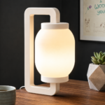 Modern  Table Lamp for Bedroom Living Room Office Desk | Minimalist Nordic Decorative LED Night Light | Premium Contemporary Bedside Lantern Style Table Decor Gift for Home Office Cafe Study Room