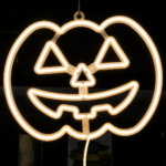 EL Wire Neon Jack O Lantern LED Sign for Halloween Decoration Warm Glow Pumpkin Light for Wall Room Party Cafe Bar Home Decor Halloween Gift