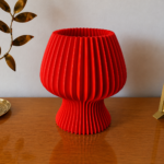 Modern Mushroom Table Lamp for Bedroom Living Room Desk Decor – Minimalist Pleated Night Lamp with Soft Ambient Light – Contemporary Decorative Bedside Lamp for Home Office Cafe Gift - Image 4