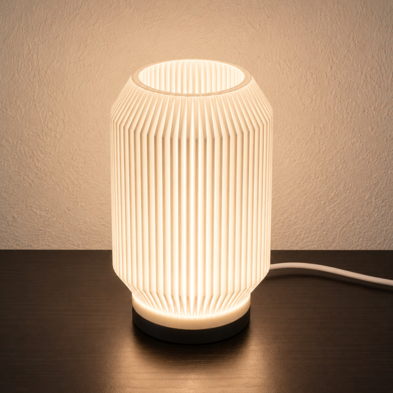 Modern 3D Printed Pleated Table Lamp | Minimalist LED Night Lamp for Bedroom, Living Room & Office Decor