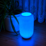 Modern Ribbed 3D Printed Table Lamp | LED Bedside Night Light for Home & Office Decor