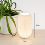 Modern Ribbed 3D Printed Table Lamp | LED Bedside Night Light for Home & Office Decor