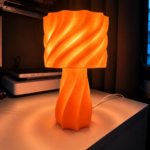 Modern Spiral Table Lamp for Bedroom Living Room | 3D Printed Decorative Night Lamp | Minimalist Bedside Desk Lamp for Home Office Café Decor