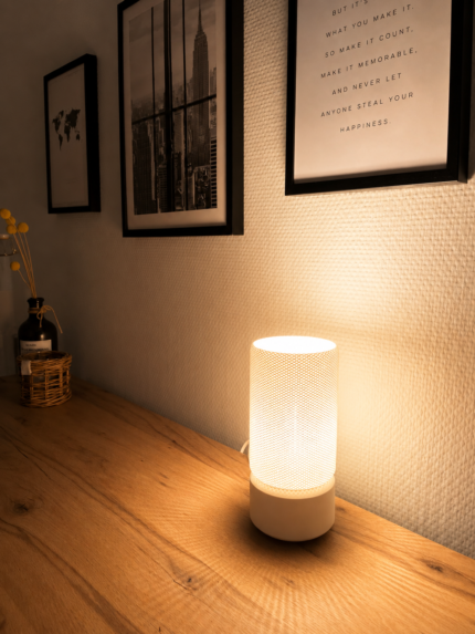 Modern Mesh Table Lamp – Decorative LED Ambient Bedside Lamp for Bedroom & Home Décor