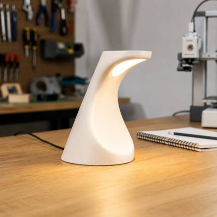 Modern Curved LED Table Lamp – Minimal Decorative Desk Lamp for Bedroom, Office & Home Décor
