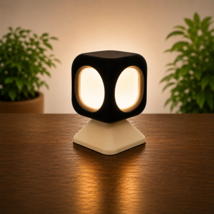 Modern Cube Table Lamp for Bedroom & Living Room | Minimalist Decorative Ambient Night Lamp