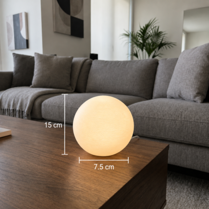 Modern Globe LED Table Lamp for Bedroom Decor | Minimalist Sphere Night Lamp | Ambient Bedside Light for Home & Living Room