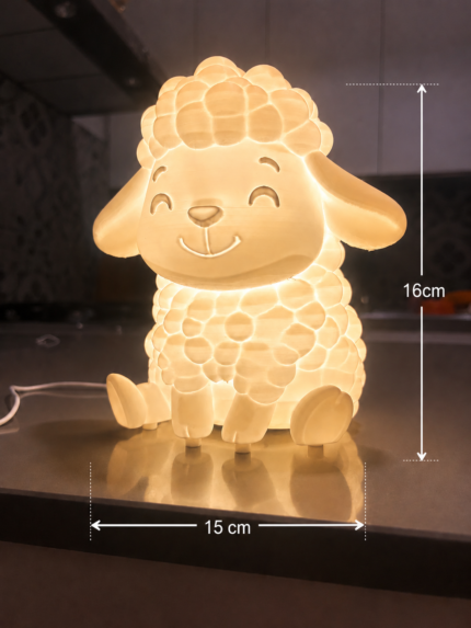 Cute Sheep LED Night Lamp for Kids Room Decor | Animal Table Lamp | Kawaii Bedside Light for Bedroom, Nursery & Gifts