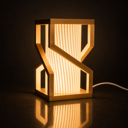 Modern Geometric LED Table Lamp for Bedroom Decor | Minimalist Designer Bedside Lamp | Contemporary Ambient Desk Light for Home & Office