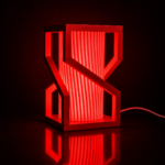 Modern Geometric LED Table Lamp for Bedroom Decor | Minimalist Designer Bedside Lamp | Contemporary Ambient Desk Light for Home & Office