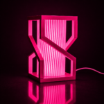 Modern Geometric LED Table Lamp for Bedroom Decor | Minimalist Designer Bedside Lamp | Contemporary Ambient Desk Light for Home & Office