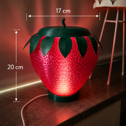 Strawberry LED Table Lamp for Bedroom Decor | Cute Fruit Night Lamp | Aesthetic Bedside Light for Kids Room & Home Decoration