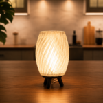 Modern Spiral Texture LED Table Lamp for Bedroom Decor | Minimalist Ambient Bedside Lamp | Contemporary Desk Light for Home & Office