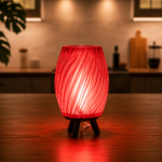 Modern Spiral Texture LED Table Lamp for Bedroom Decor | Minimalist Ambient Bedside Lamp | Contemporary Desk Light for Home & Office