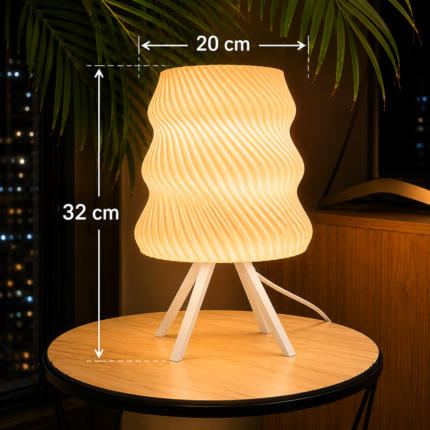 Modern Wave Table Lamp – Designer Bedside Night Light for Home & Office