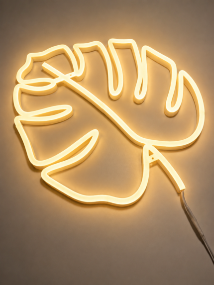 Monstera Leaf LED Neon Wall Light | Tropical Leaf Neon Sign for Bedroom Aesthetic Decor