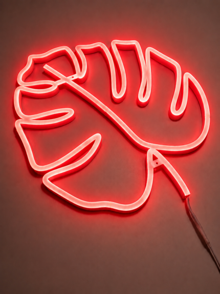 Monstera Leaf LED Neon Wall Light | Tropical Leaf Neon Sign for Bedroom Aesthetic Decor