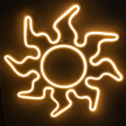 Sun LED Neon Wall Light | Sun Shape Neon Sign for Bedroom Aesthetic Room Decor