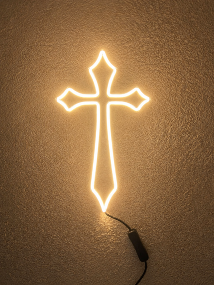 Cross LED Neon Wall Light | Christian Cross Neon Sign for Prayer Room Decor