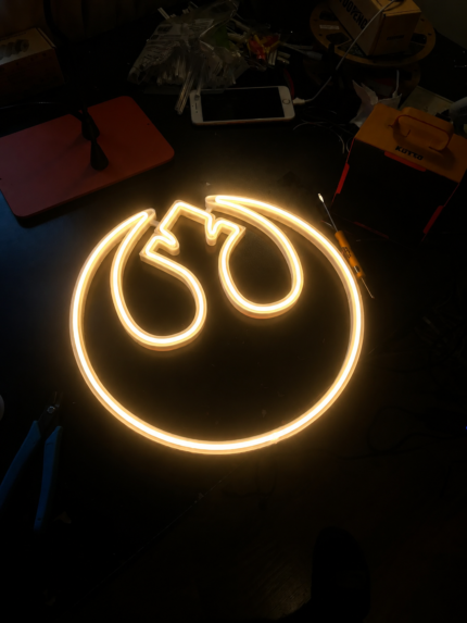Rebel Alliance LED Neon Wall Light | Space Rebel Symbol Neon Sign for Gaming Room Decor