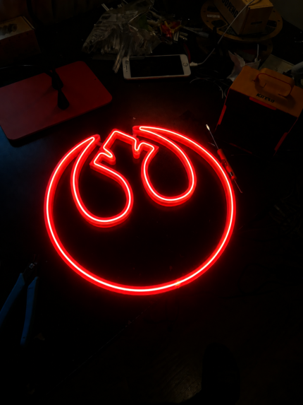 Rebel Alliance LED Neon Wall Light | Space Rebel Symbol Neon Sign for Gaming Room Decor