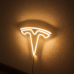 Tesla LED Neon Wall Light | Electric Car Logo Neon Sign for Gaming Room Decor