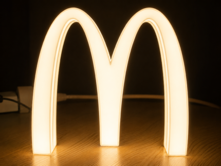 M Shape LED Neon Wall Light | Alphabet M Neon Sign for Room Decor & Gaming Setup