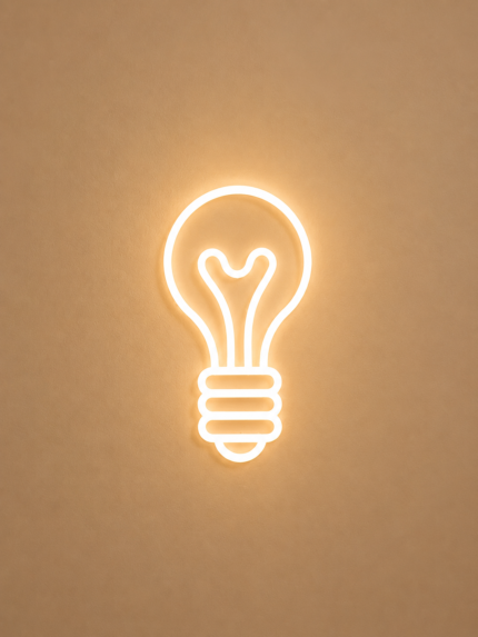 Light Bulb LED Neon Wall Light | Bulb Shape Neon Sign for Bedroom Office Cafe Decor