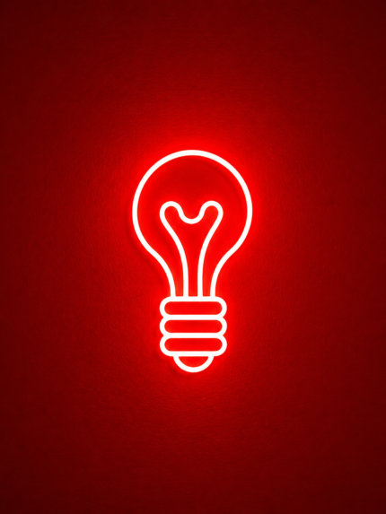 Light Bulb LED Neon Wall Light | Bulb Shape Neon Sign for Bedroom Office Cafe Decor