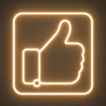 Thumbs Up LED Neon Wall Light | Like Symbol Neon Sign for Gaming Room Bedroom Cafe Decor