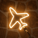 Aeroplane LED Neon Wall Light | Airplane Shape Neon Sign for Bedroom Gaming Room Cafe Decor